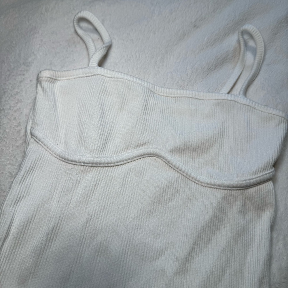White Ribbed Women's Top - Picture 2 of 4